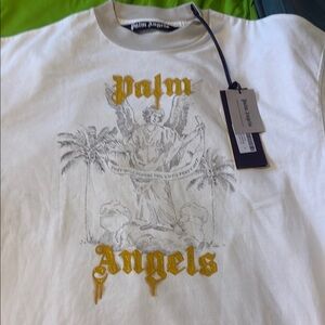 Palm Angels White Graphic T-Shirt small